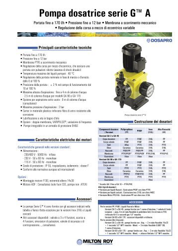 Pompa dosatrice serie G A