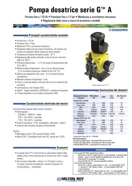 Pompa dosatrice serie G A