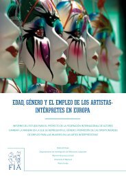 EDAD GÉNERO Y EL EMPLEO DE LOS ARTISTAS- INTÉRPRETES EN EUROPA