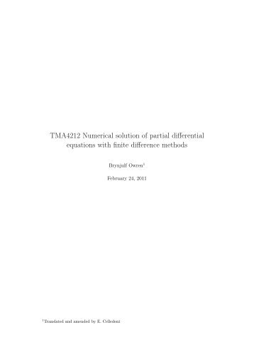 TMA4212 Numerical solution of partial differential equations with ...