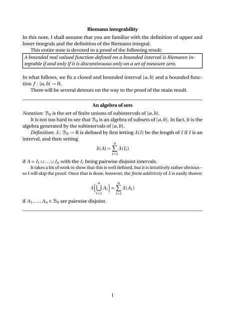 Integrable Function