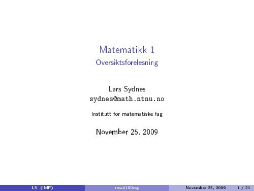 Matematikk 1