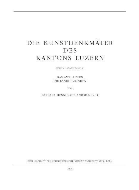 Register - Die Kunstdenkmäler des Kantons Luzern ... - Reticulum Artis