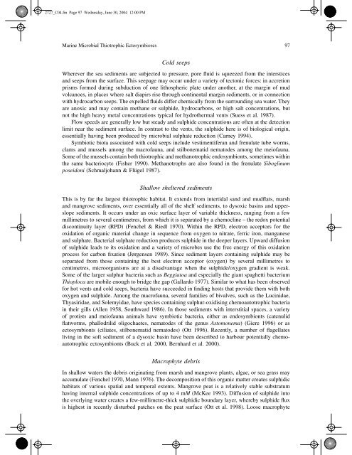 marine microbial thiotrophic ectosymbioses - HYDRA-Institute