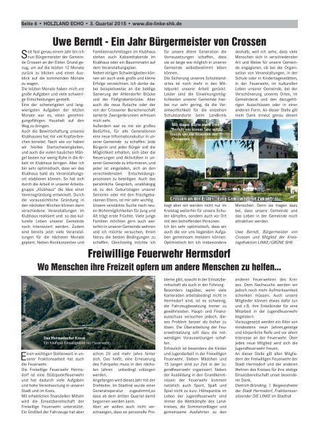 Saale-Holzland Echo - Ausgabe 3. Quartal 2015
