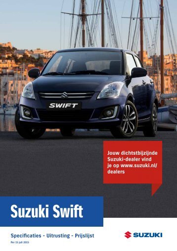 Suzuki Swift specificatieprijslijst 15 juli