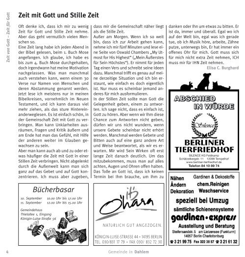 Juli | August 2005 - Ev. Kirchengemeinde Berlin-Dahlem