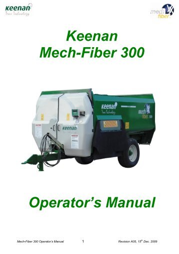 Keenan Mech-Fiber 300 Operator’s Manual