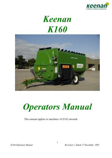 K160 Operators Manual