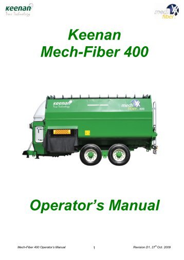 Keenan Mech-Fiber 400 Operator’s Manual
