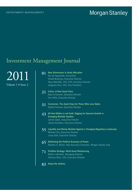 Investment Management Journal: Volume 1 Issue 2 - Morgan Stanley