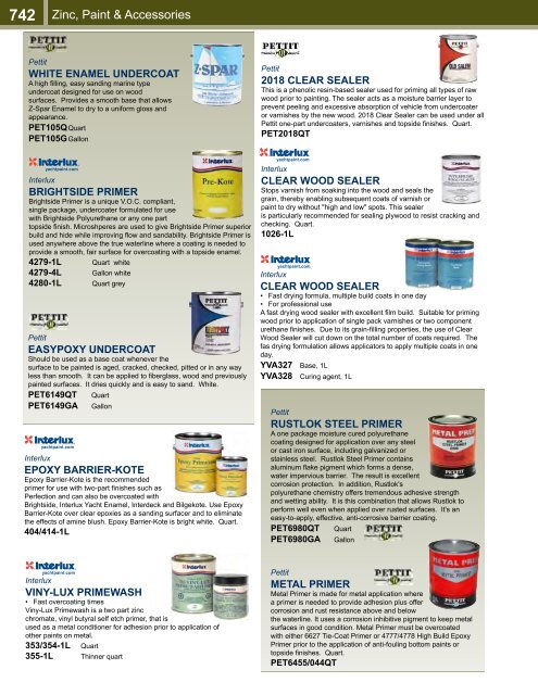 Zinc, Paint & Accessories - Paynes Marine Group