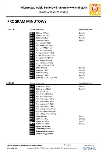 PROGRAM MINUTOWY