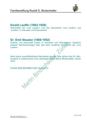 Dr. Emil Stauber - Bindschedler