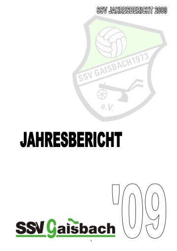 Jahresbericht 2009.pub - SSV Gaisbach