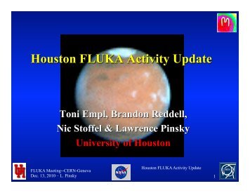 Houston FLUKA Activity Update