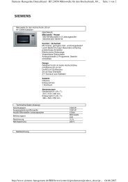 Seite 1 von 2 Siemens-Hausgeräte Deutschland - HF 23056 ...