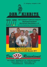 INFORMATIONSSCHRIFT Skatsportverband Nordrhein-Westfalen e.V