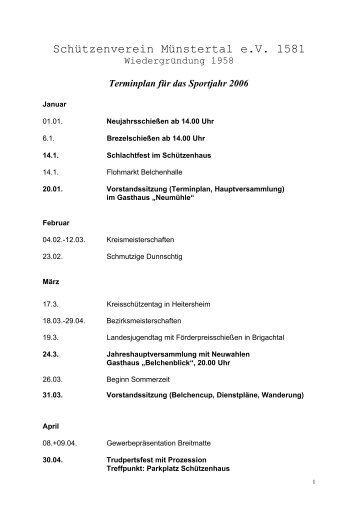 Schützenverein Münstertal e.V 1581