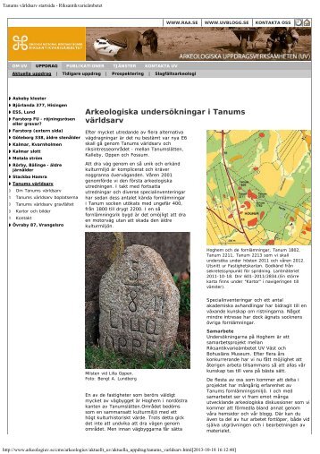 Arkeologiska undersökningar i Tanums världsarv