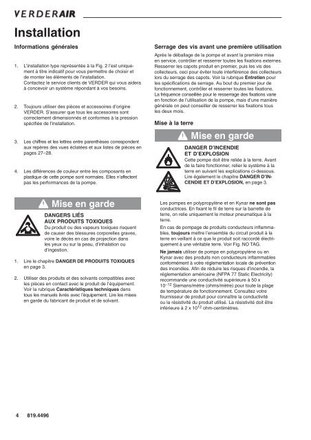 Pompes pneumatiques à membranes V E R D E R  VA 50