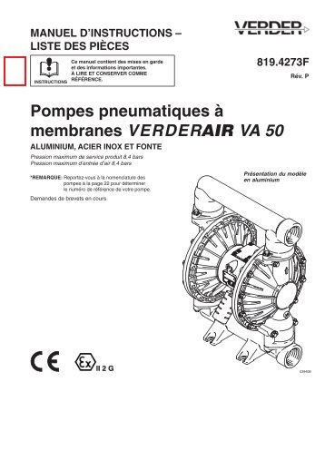 Pompes pneumatiques à membranes V E R D E R  VA 50