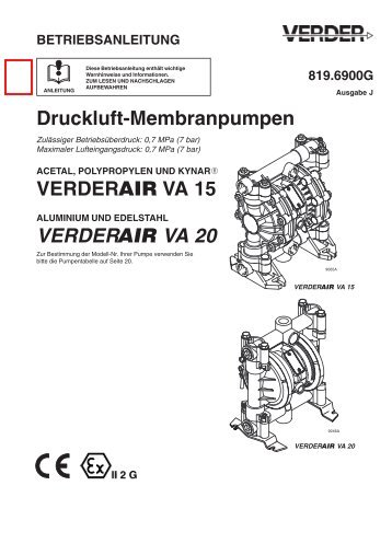 Druckluft-Membranpumpen VERDER VA 15 VERDER VA 20