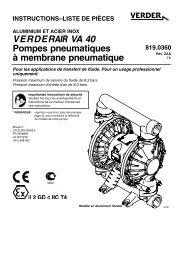 Kit de réparation Verderair - pour pompe à membrane pneumatique VA50 -  Différents types