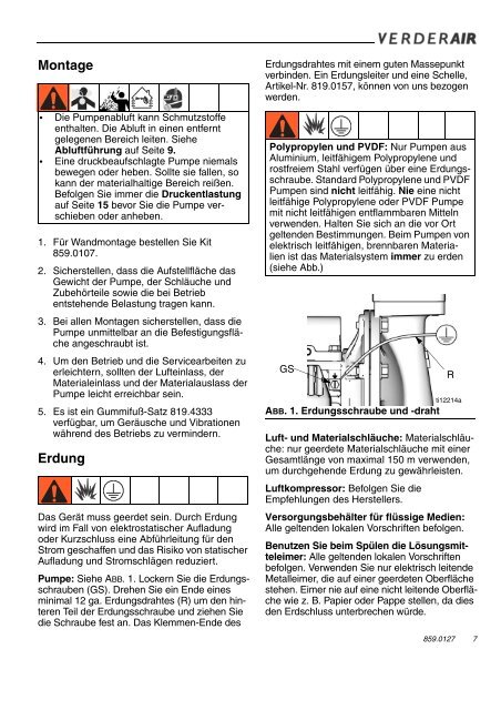 VERDERAIR VA 25 druckluftbetriebene Membranpumpe