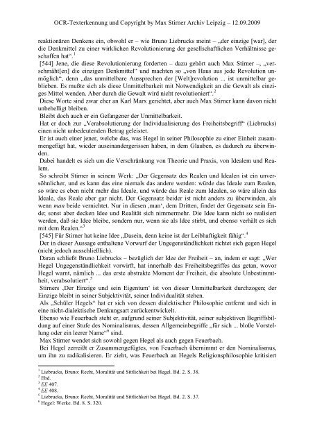 Harald Pamminger: Max Stirner – ein Schüler Hegels?