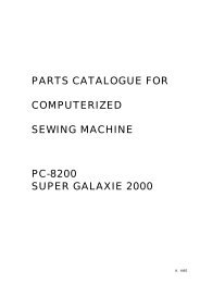 PARTS CATALOGUE FOR COMPUTERIZED SEWING MACHINE PC-8200 SUPER GALAXIE 2000