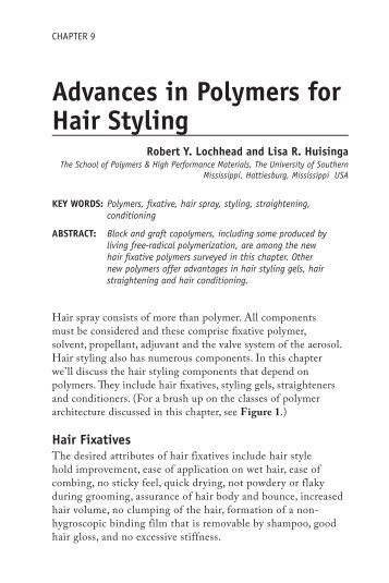 Advances in Polymers for Hair Styling - Allured Books
