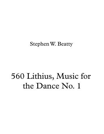 560 Lithius, Music for  the Dance No - 