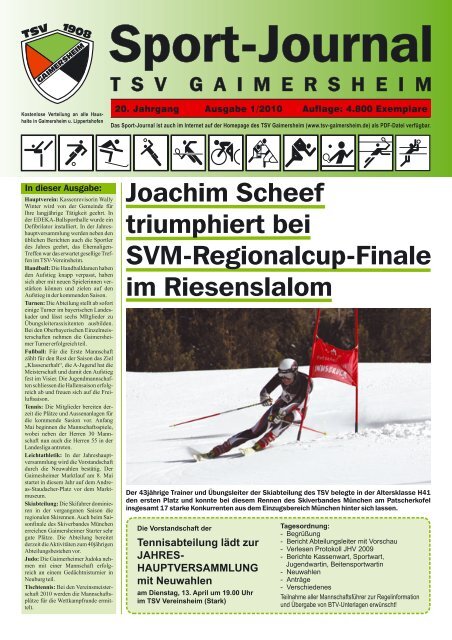 SPORT-JOURNAL 1-2010_2.cdr - TSV Gaimersheim 1908 e. V.