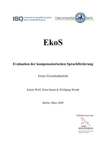 EkoS Evaluation der kompensatorischen Sprachförderung