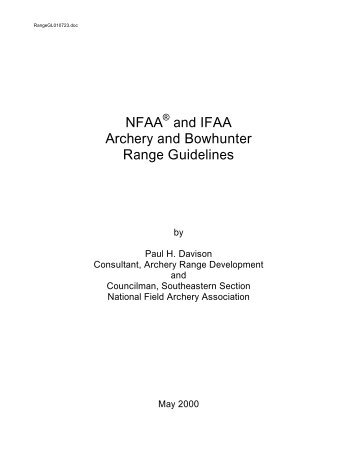 NFAA and IFAA Archery and Bowhunter Range Guidelines