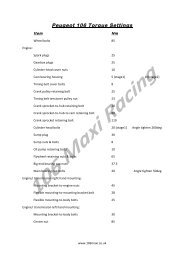 Peugeot 106 Torque Settings