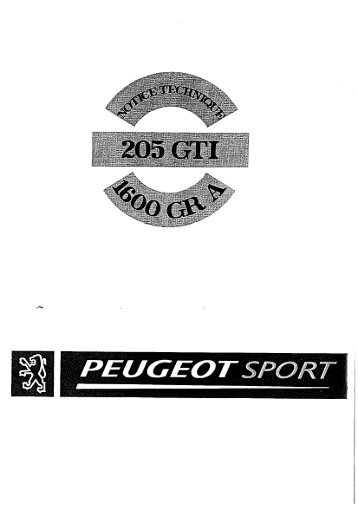 Notice technique - Peugeot Sport Store