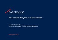 The Listed Players in Rare Earths - Hastings Rare Metals Limited