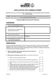 APPLICATION FOR A MINIBUS PERMIT