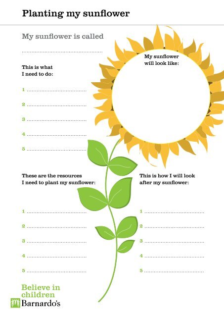 The Get up and Go Sunflower Challenge activity pack