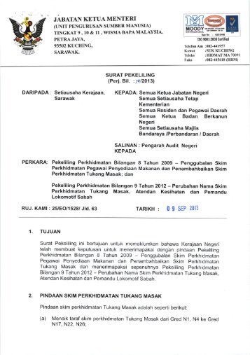 Penggubalan Skim Perkhidmatan Pegawai Penyediaan Makanan ...