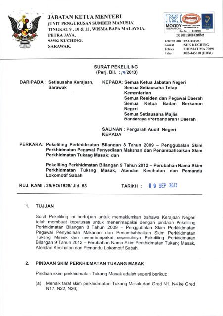 Penggubalan Skim Perkhidmatan Pegawai Penyediaan Makanan ...