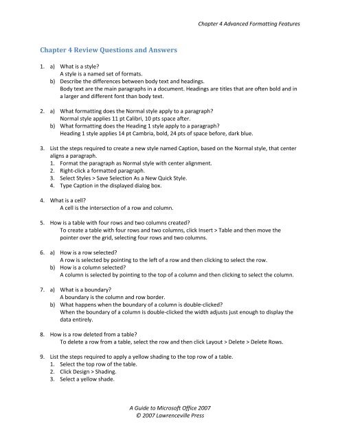 Chapter 4 Review Questions And Answers