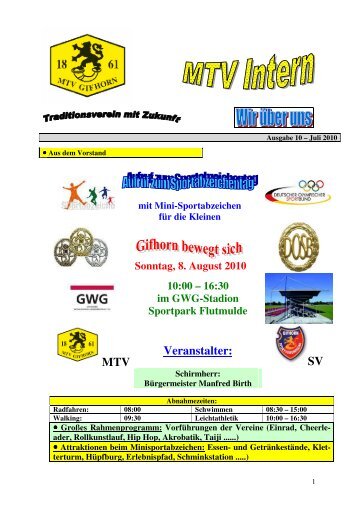 16:30 im GWG-Stadion Sportpark Flutmulde MTV ... - MTV Gifhorn