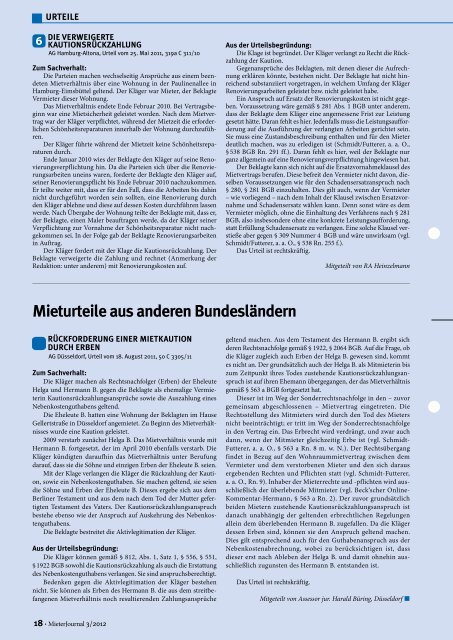 MieterJournal 3/2012 - Mieterverein zu Hamburg