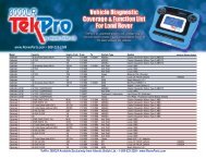 TekPro 3000LR Diagnostic System Coverage Info ... - Atlantic British