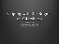 Coping with the Stigma of Giftedness