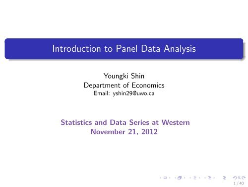 Introduction to Panel Data Analysis