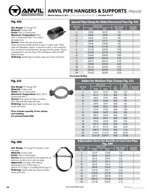 anvil pipe hangers and supports catalog